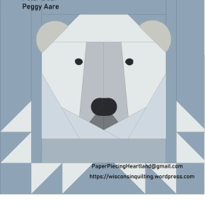 Polar Bear block — Paper Piecing  design in two sizes